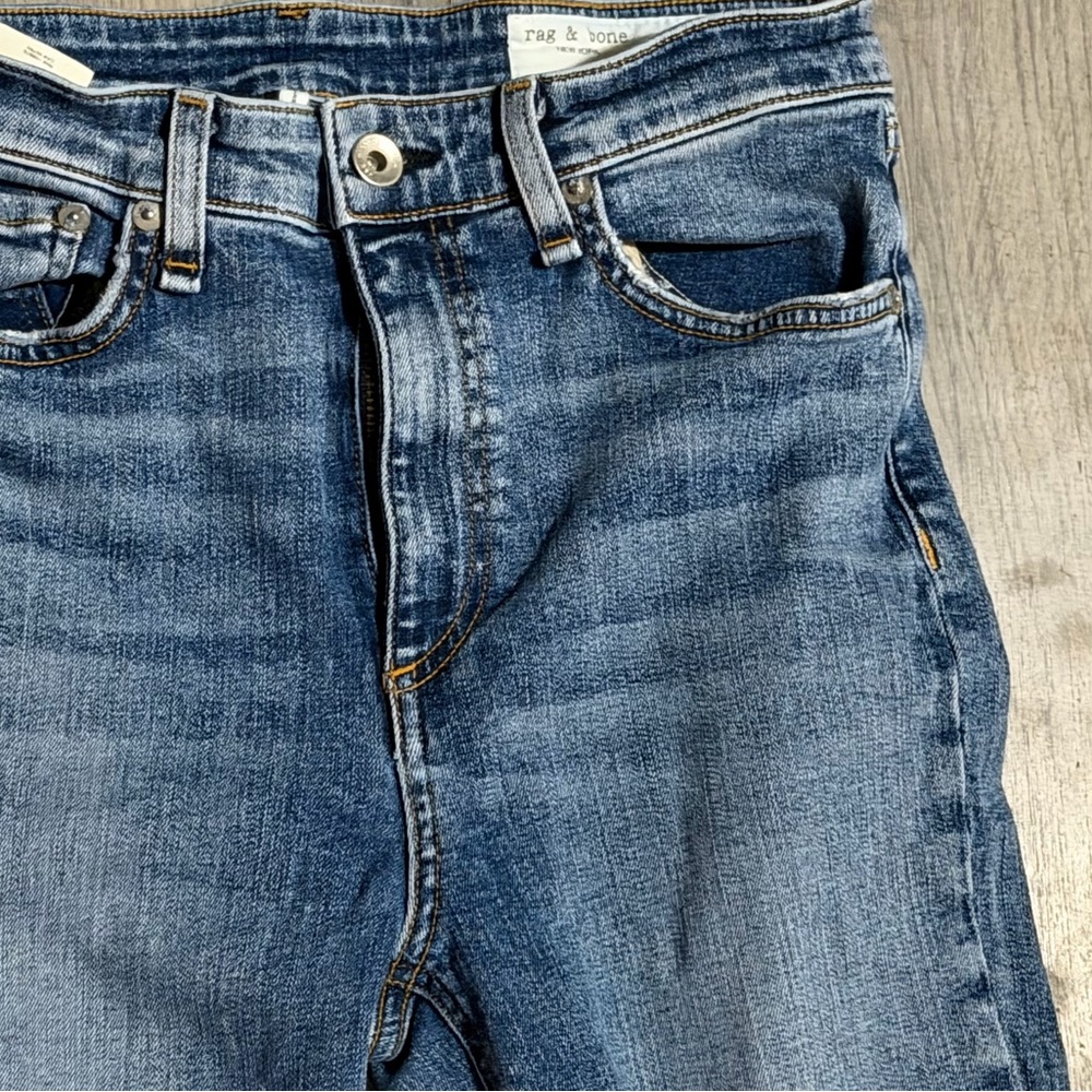 Rag and Bone Super High rise Skinny Sz27 30 inseam Distressed - Picture 6 of 9